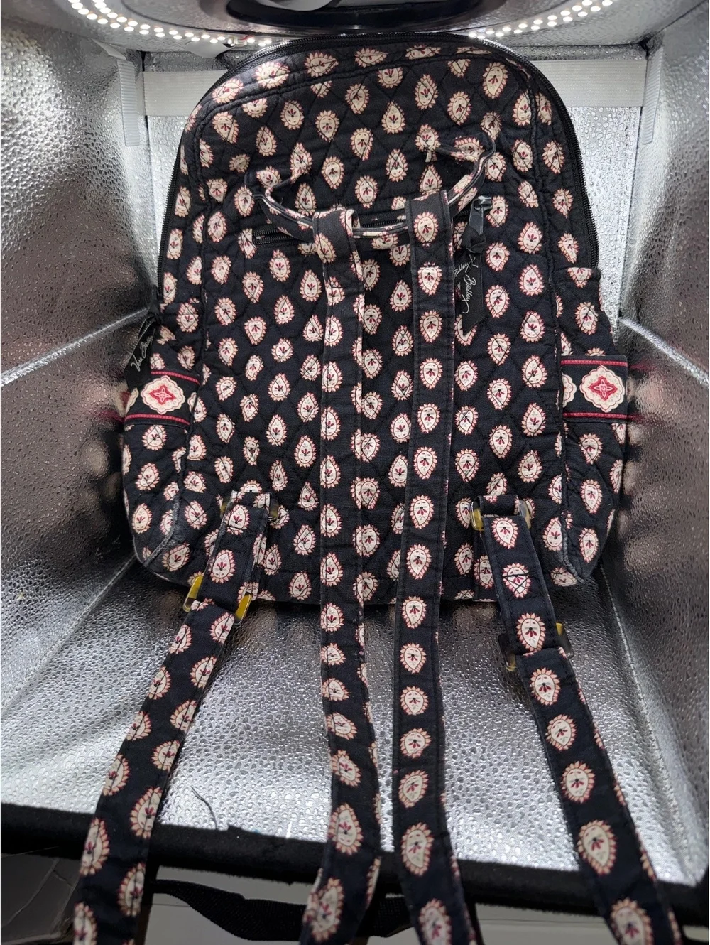 Vera Bradley Quilted Fabric Backpack with Floral Pattern